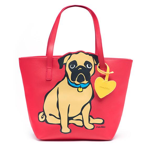 Pug Tote Bag with Dangle