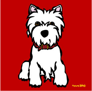 Westie on Red
