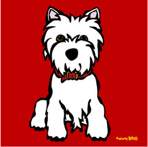 Westie on Red