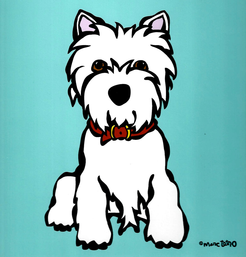 Westie on Teal